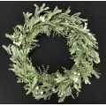 Xmas Wreath with Bells Glitter Green 22"